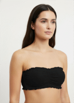 Ruched Knit Ruffle Bandeau Bralette - Cool Grey - Image 4