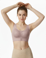 Front-Fastening Comfort Bra with Breathable Mesh & Lace - Image 2