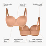 Ultimate Versatility:Black Seamless Strapless Multi-Way Bra - Image 6