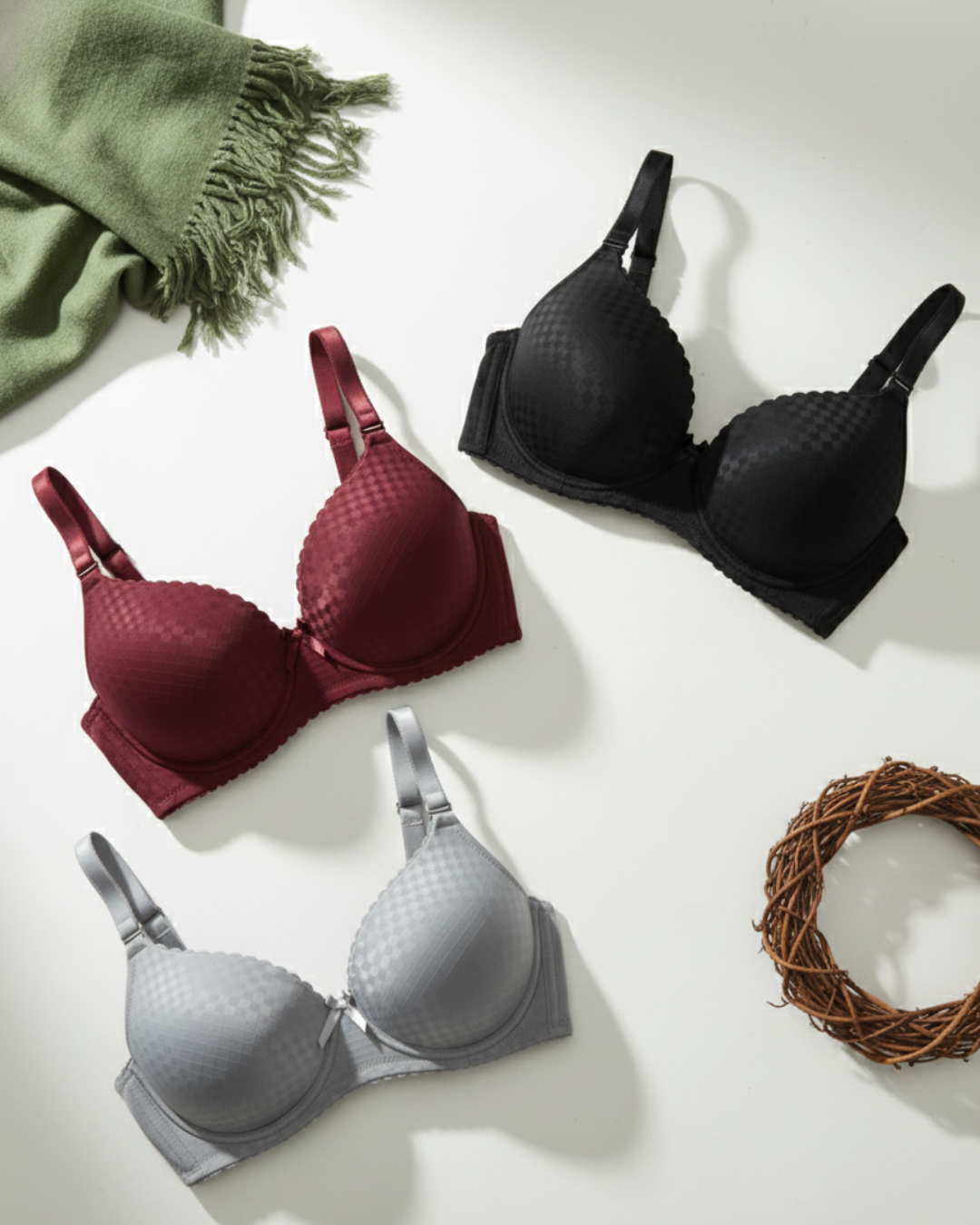 Copy of Smooth, seemless design (9) Subtle Checkered Lift Bra - Image 1